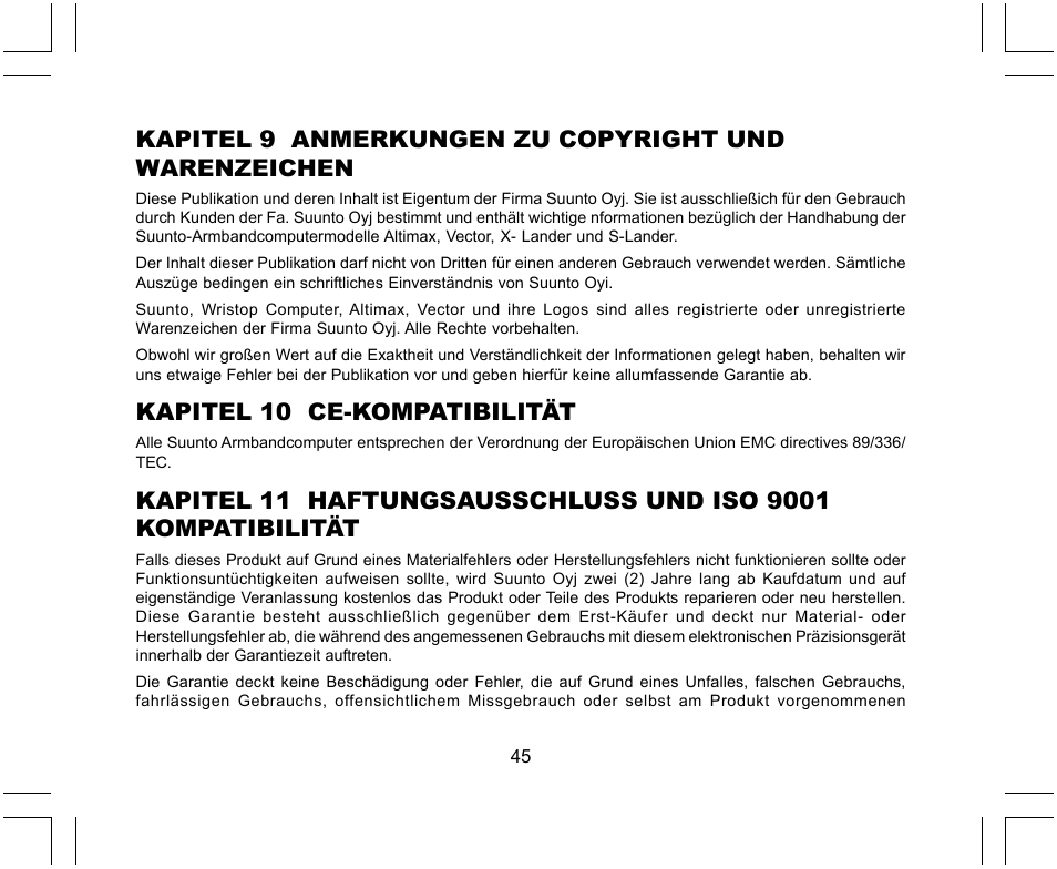 Kapitel 10 ce-kompatibilität | SUUNTO X-Lander User Manual | Page 139 / 380