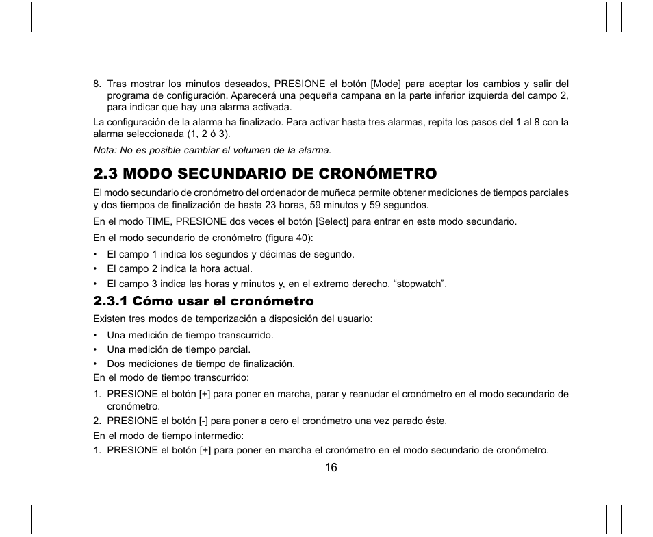 3 modo secundario de cronómetro, 1 cómo usar el cronómetro | SUUNTO X-Lander User Manual | Page 156 / 380