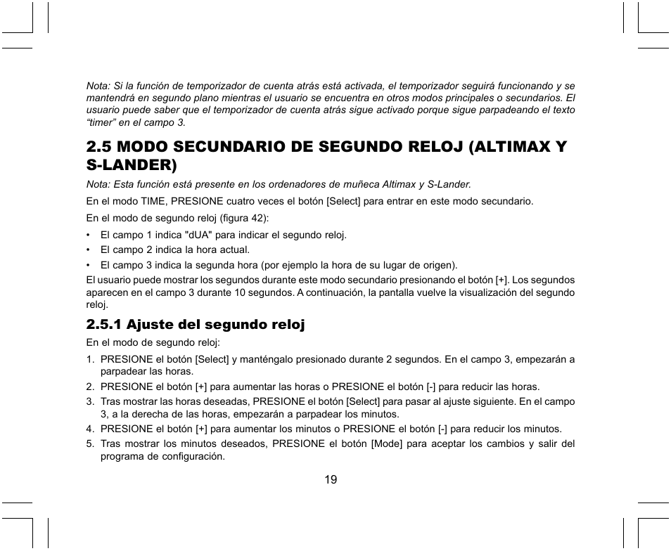 1 ajuste del segundo reloj | SUUNTO X-Lander User Manual | Page 159 / 380