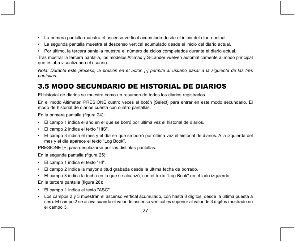 5 modo secundario de historial de diarios | SUUNTO X-Lander User Manual | Page 167 / 380