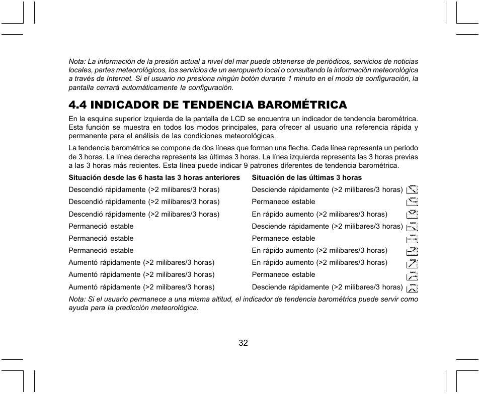 4 indicador de tendencia barométrica | SUUNTO X-Lander User Manual | Page 172 / 380