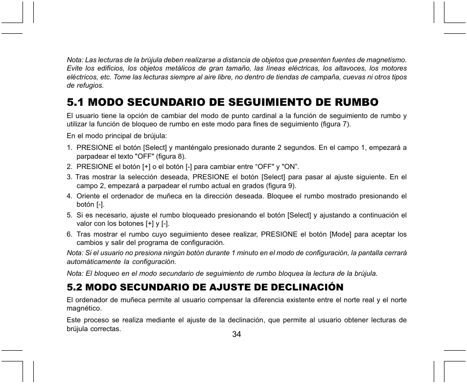 1 modo secundario de seguimiento de rumbo, 2 modo secundario de ajuste de declinación | SUUNTO X-Lander User Manual | Page 174 / 380