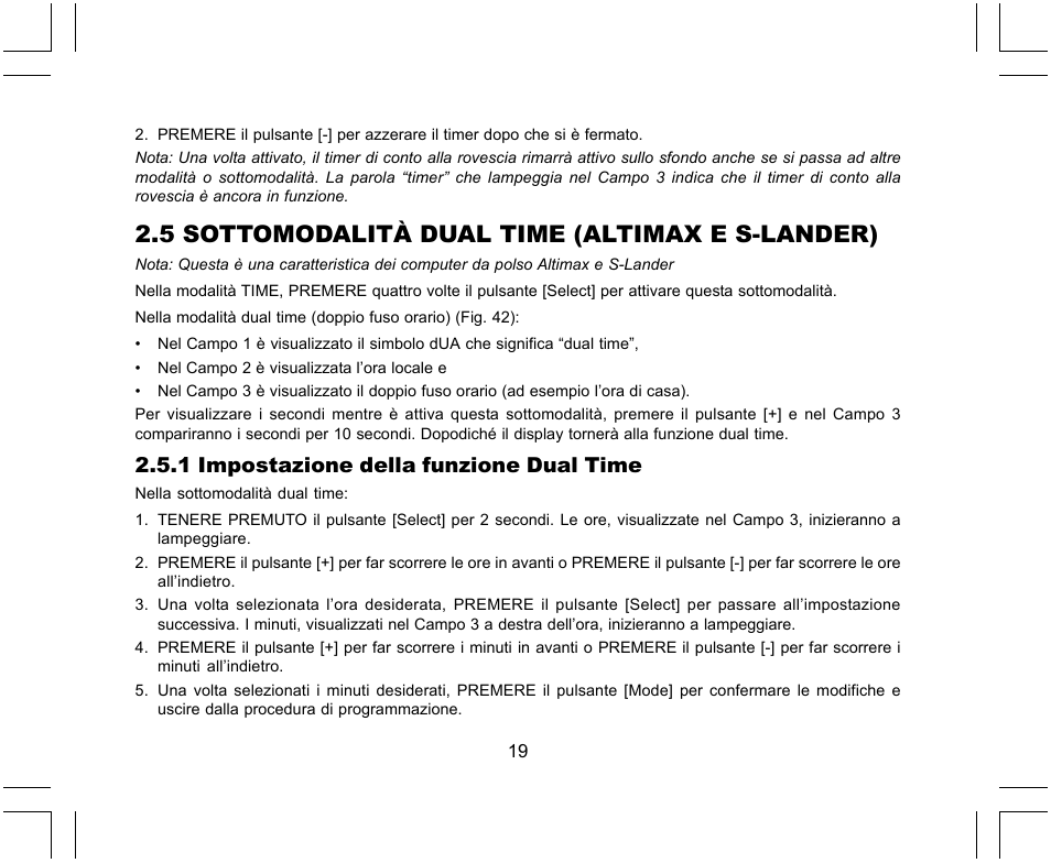 5 sottomodalità dual time (altimax e s-lander), 1 impostazione della funzione dual time | SUUNTO X-Lander User Manual | Page 207 / 380