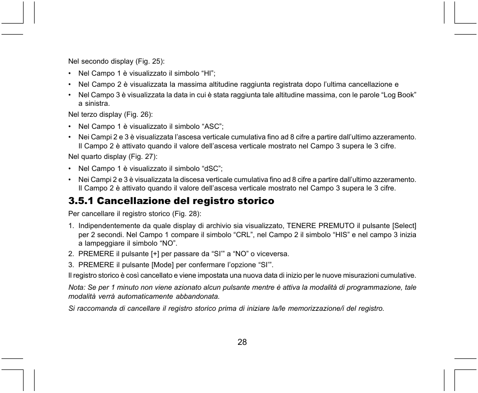 1 cancellazione del registro storico | SUUNTO X-Lander User Manual | Page 216 / 380