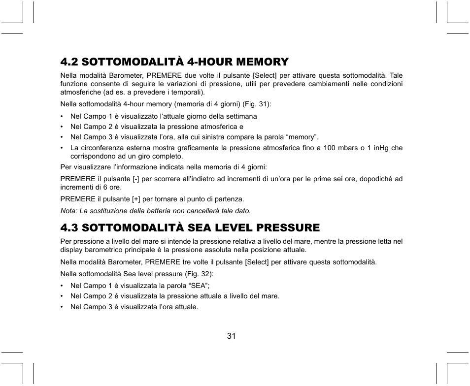 3 sottomodalità sea level pressure | SUUNTO X-Lander User Manual | Page 219 / 380