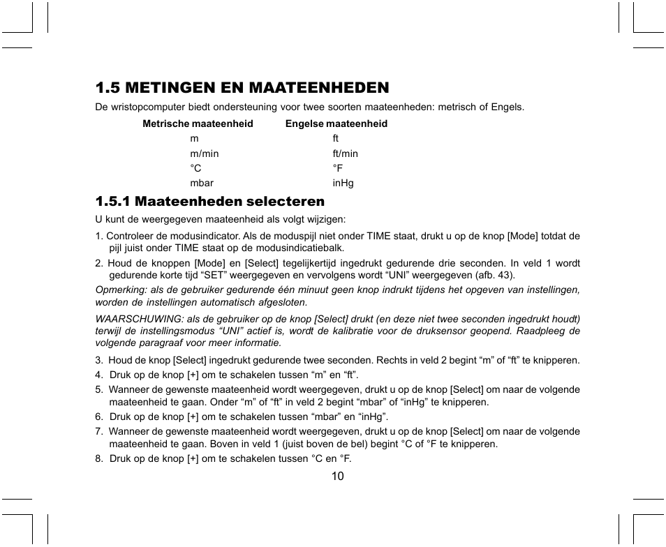 5 metingen en maateenheden, 1 maateenheden selecteren | SUUNTO X-Lander User Manual | Page 246 / 380