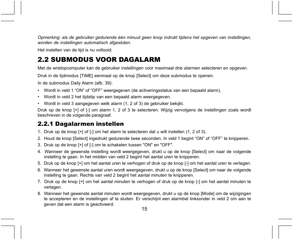 2 submodus voor dagalarm, 1 dagalarmen instellen | SUUNTO X-Lander User Manual | Page 251 / 380