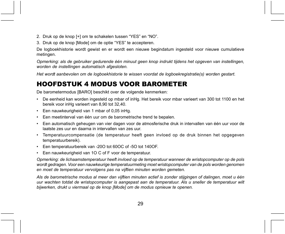 Hoofdstuk 4 modus voor barometer | SUUNTO X-Lander User Manual | Page 265 / 380