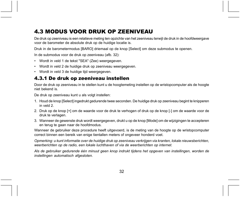 3 modus voor druk op zeeniveau, 1 de druk op zeeniveau instellen | SUUNTO X-Lander User Manual | Page 268 / 380