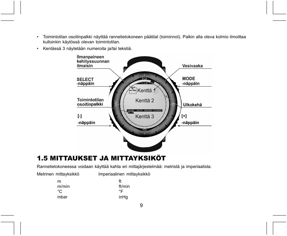 5 mittaukset ja mittayksiköt | SUUNTO X-Lander User Manual | Page 293 / 380