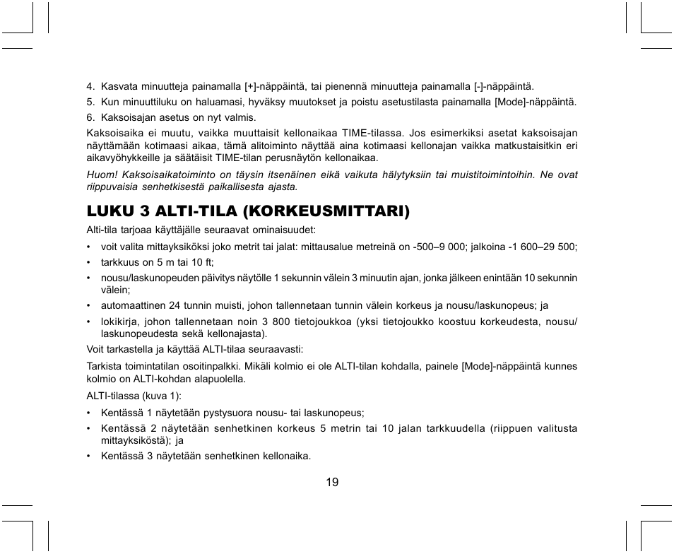 Luku 3 alti-tila (korkeusmittari) | SUUNTO X-Lander User Manual | Page 303 / 380