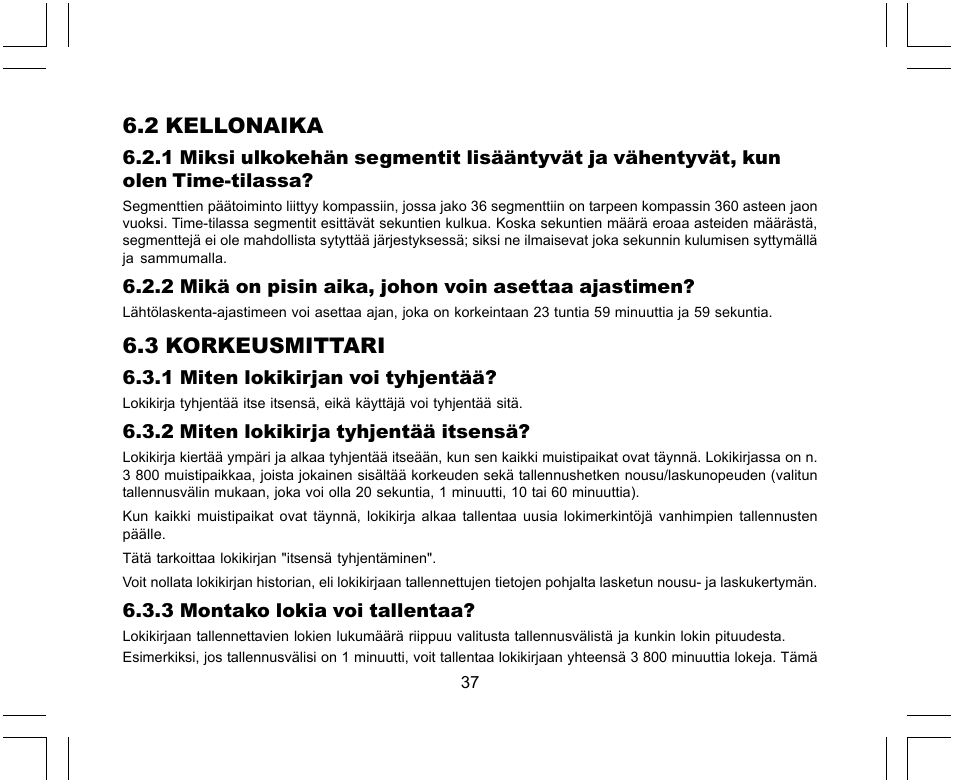 2 kellonaika, 3 korkeusmittari | SUUNTO X-Lander User Manual | Page 321 / 380