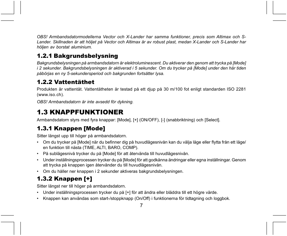 3 knappfunktioner | SUUNTO X-Lander User Manual | Page 337 / 380