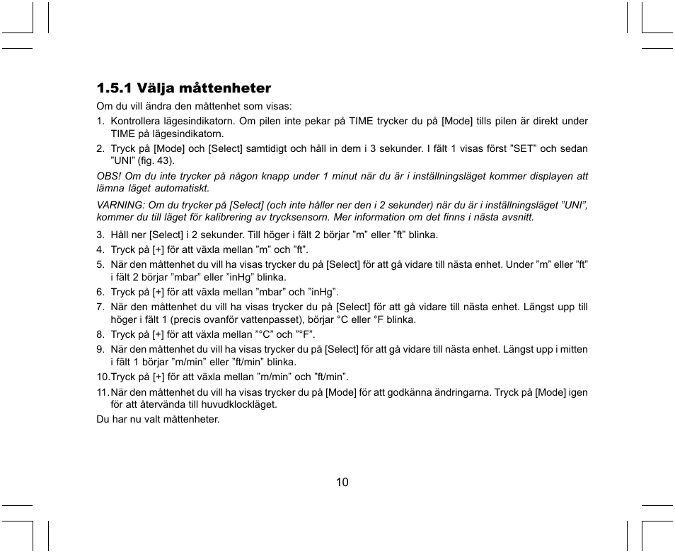 1 välja måttenheter | SUUNTO X-Lander User Manual | Page 340 / 380