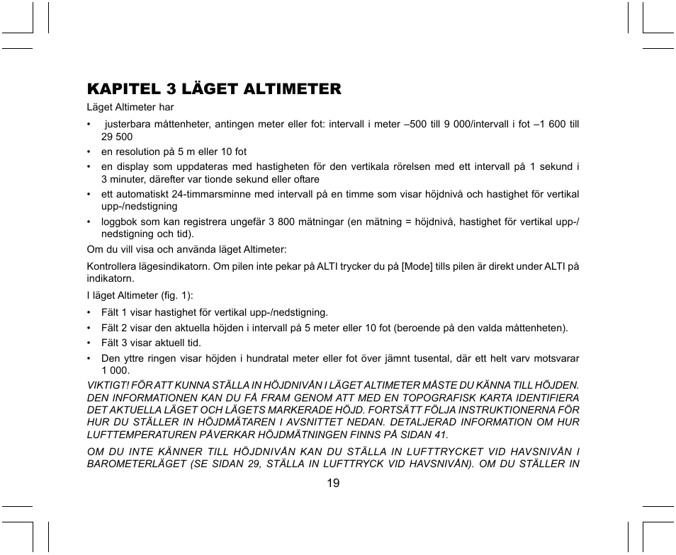 Kapitel 3 läget altimeter | SUUNTO X-Lander User Manual | Page 349 / 380