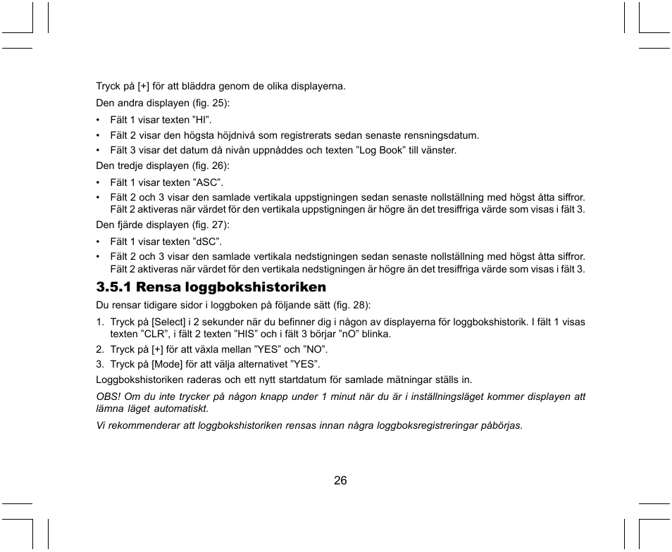 1 rensa loggbokshistoriken | SUUNTO X-Lander User Manual | Page 356 / 380