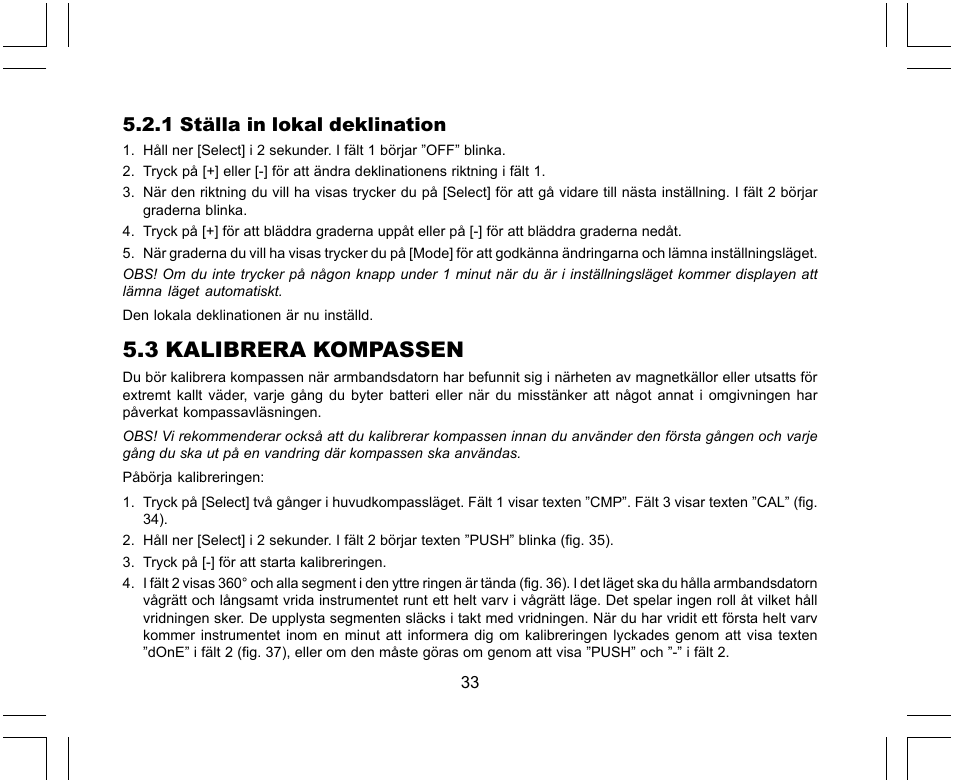 3 kalibrera kompassen, 1 ställa in lokal deklination | SUUNTO X-Lander User Manual | Page 363 / 380