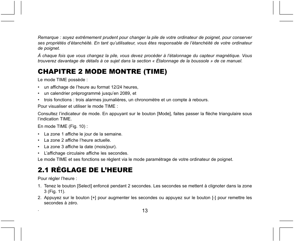 Chapitre 2 mode montre (time), 1 réglage de l’heure | SUUNTO X-Lander User Manual | Page 59 / 380