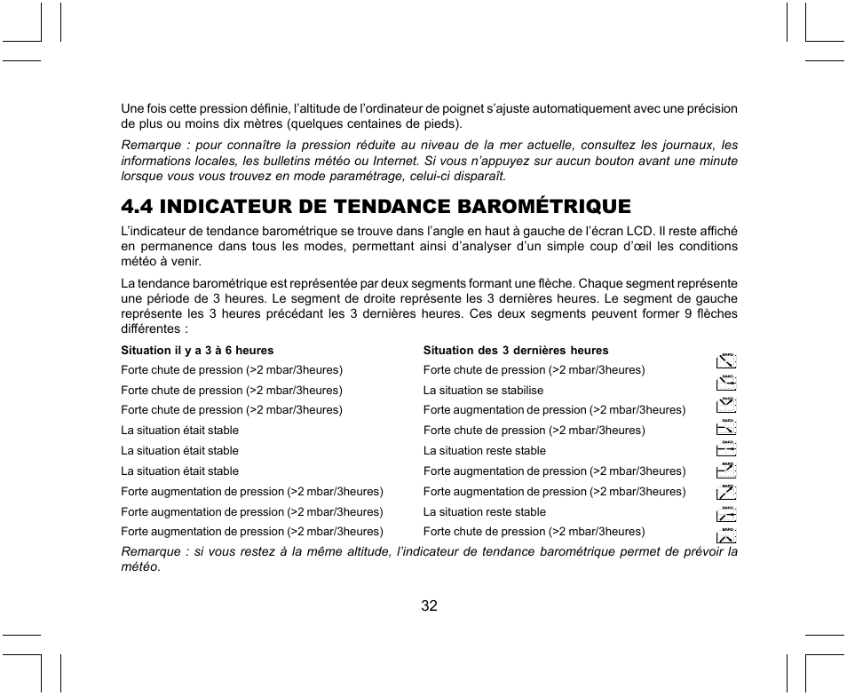 4 indicateur de tendance barométrique | SUUNTO X-Lander User Manual | Page 78 / 380