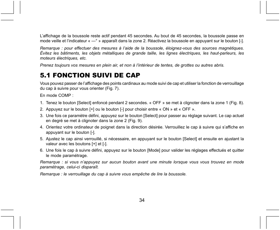 1 fonction suivi de cap | SUUNTO X-Lander User Manual | Page 80 / 380