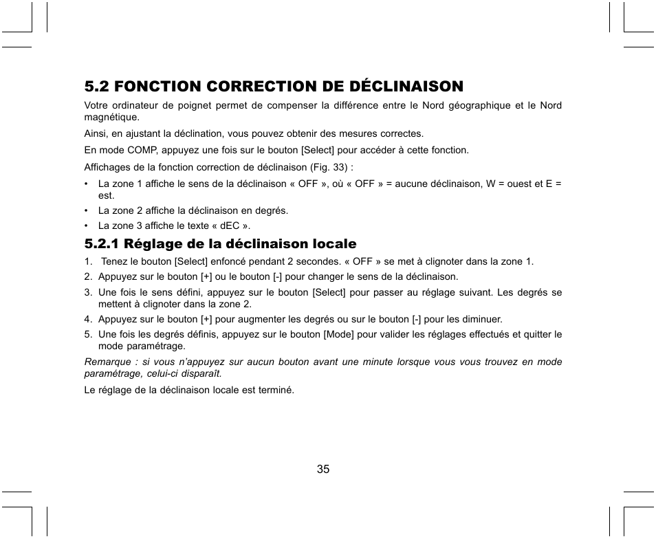 2 fonction correction de déclinaison, 1 réglage de la déclinaison locale | SUUNTO X-Lander User Manual | Page 81 / 380