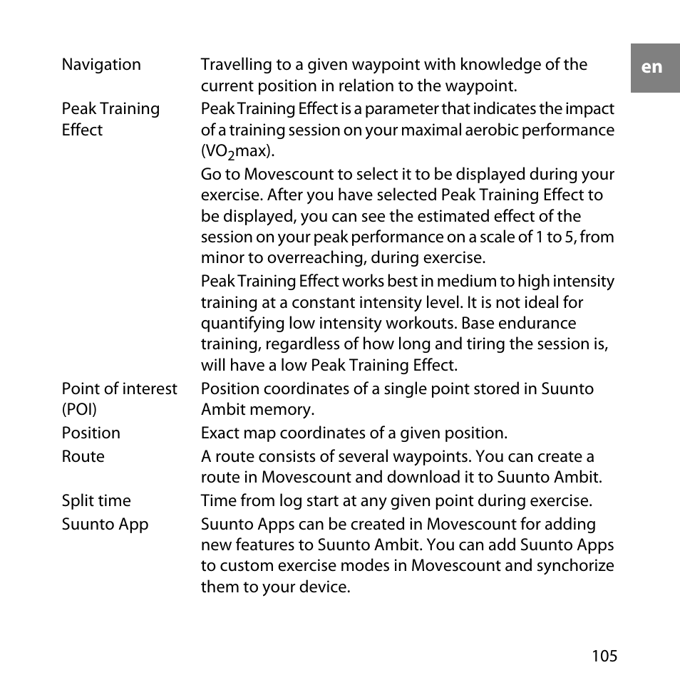 SUUNTO AMBIT User Manual | Page 105 / 120