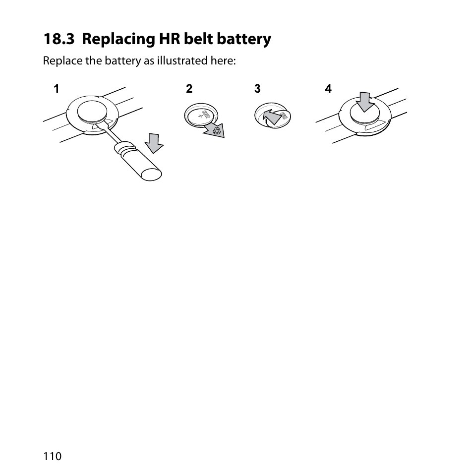 3 replacing hr belt battery | SUUNTO AMBIT User Manual | Page 110 / 120