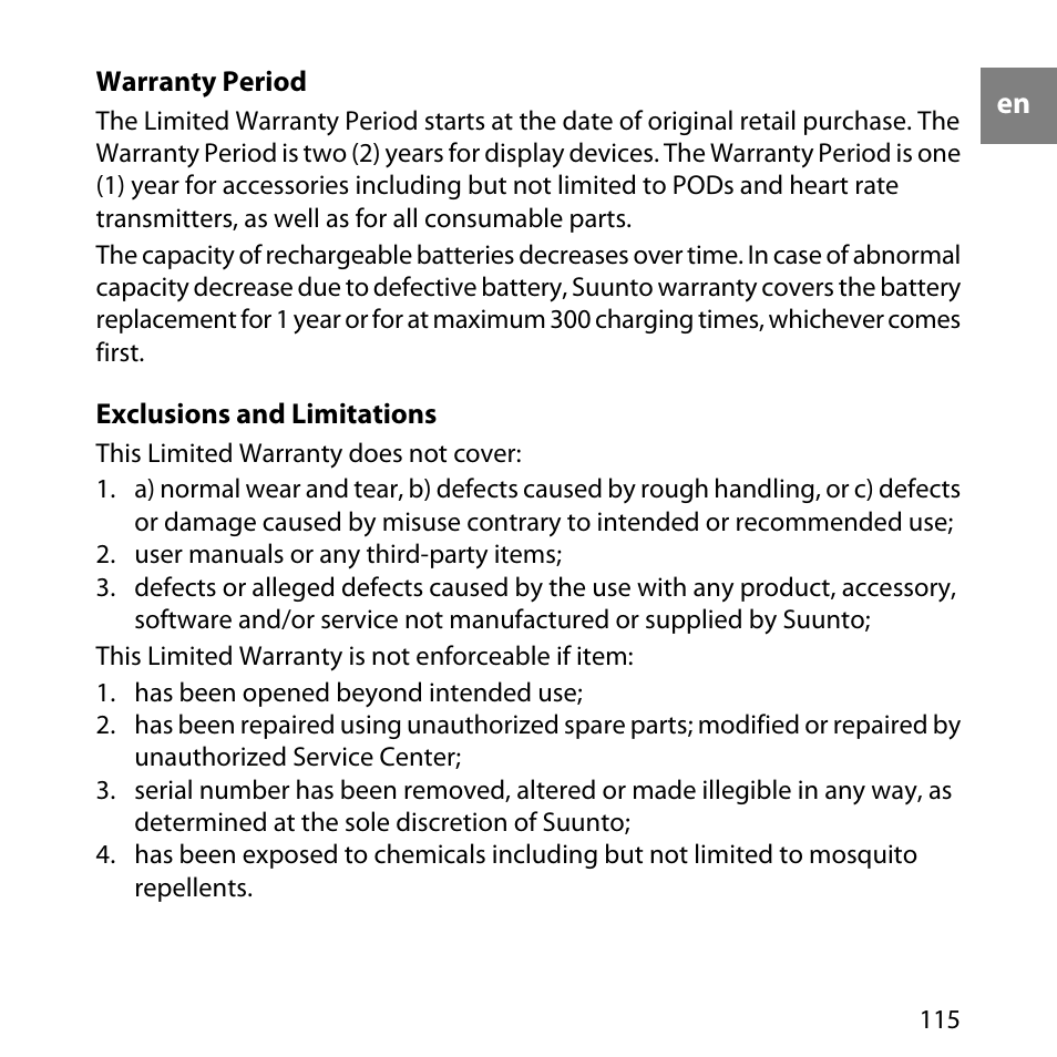 SUUNTO AMBIT User Manual | Page 115 / 120