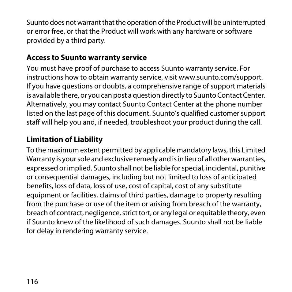 SUUNTO AMBIT User Manual | Page 116 / 120