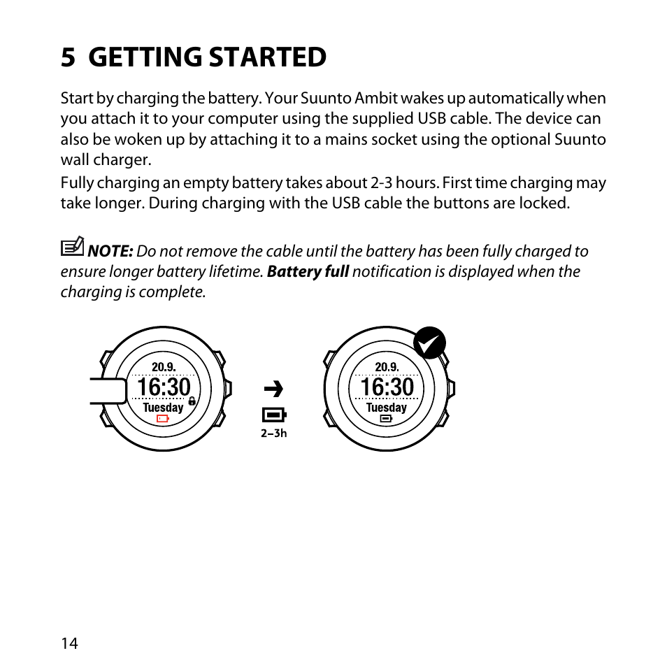 5 getting started | SUUNTO AMBIT User Manual | Page 14 / 120