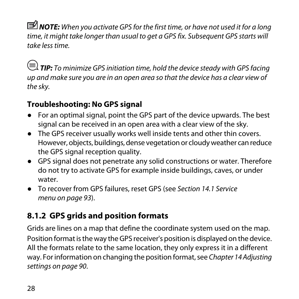 2 gps grids and position formats | SUUNTO AMBIT User Manual | Page 28 / 120