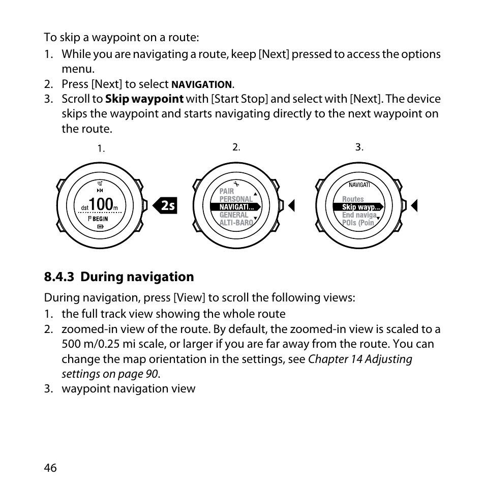 3 during navigation | SUUNTO AMBIT User Manual | Page 46 / 120