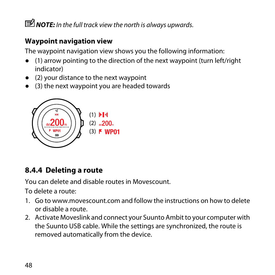 4 deleting a route | SUUNTO AMBIT User Manual | Page 48 / 120