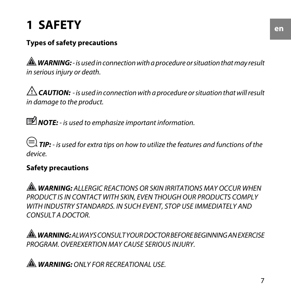 1 safety | SUUNTO AMBIT User Manual | Page 7 / 120