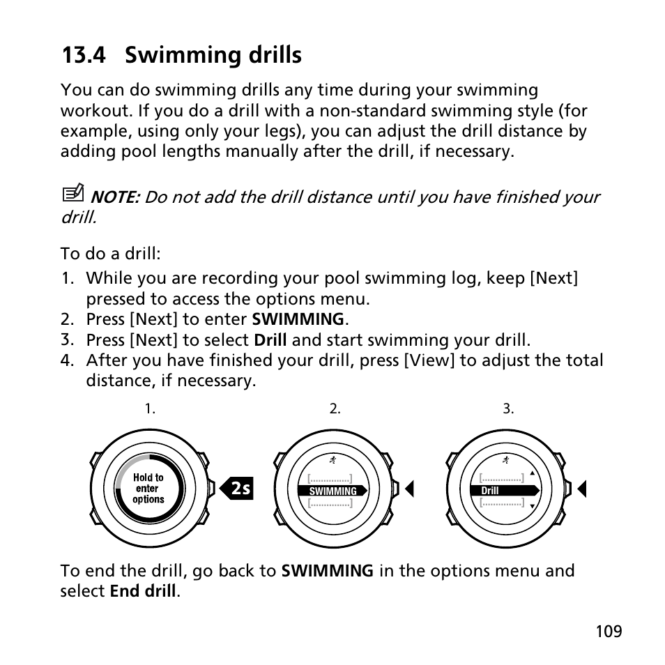 4 swimming drills | SUUNTO AMBIT2 R User Guide User Manual | Page 109 / 145