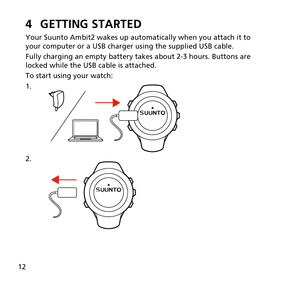 4 getting started | SUUNTO AMBIT2 R User Guide User Manual | Page 12 / 145