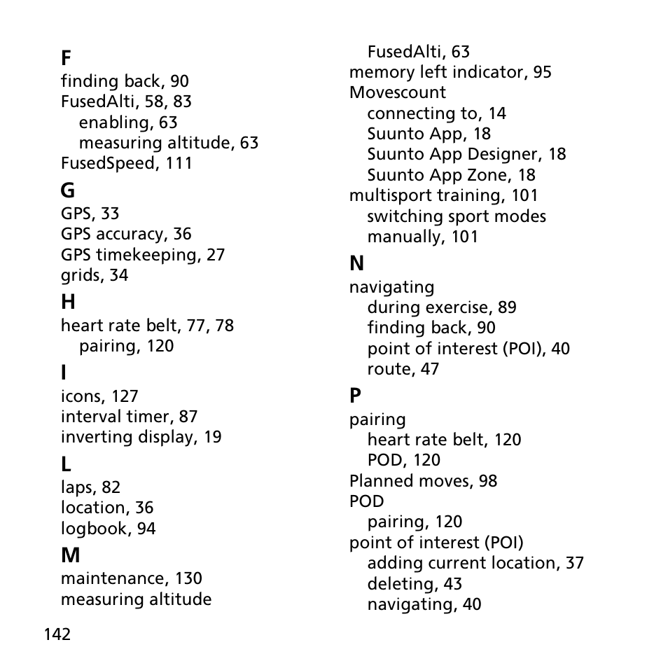 SUUNTO AMBIT2 R User Guide User Manual | Page 142 / 145