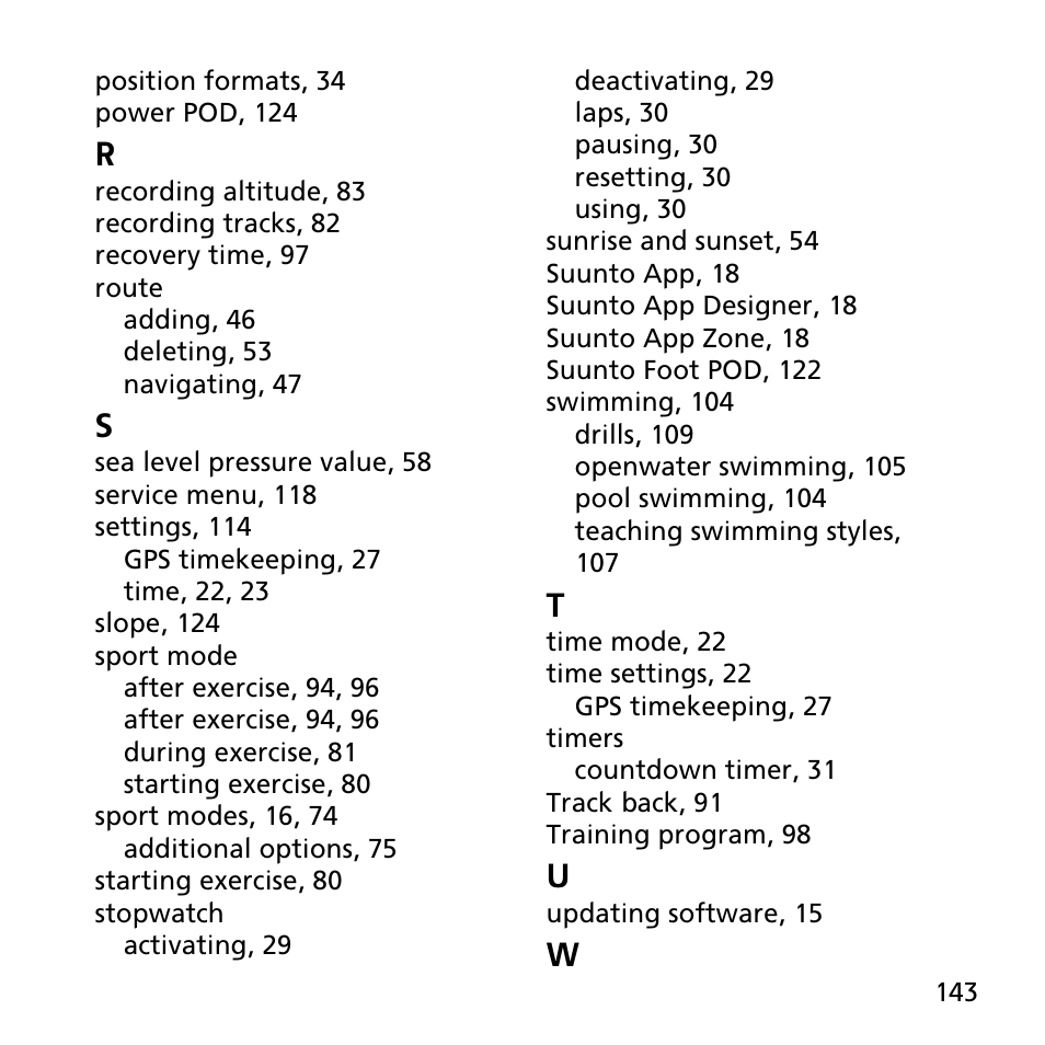 SUUNTO AMBIT2 R User Guide User Manual | Page 143 / 145
