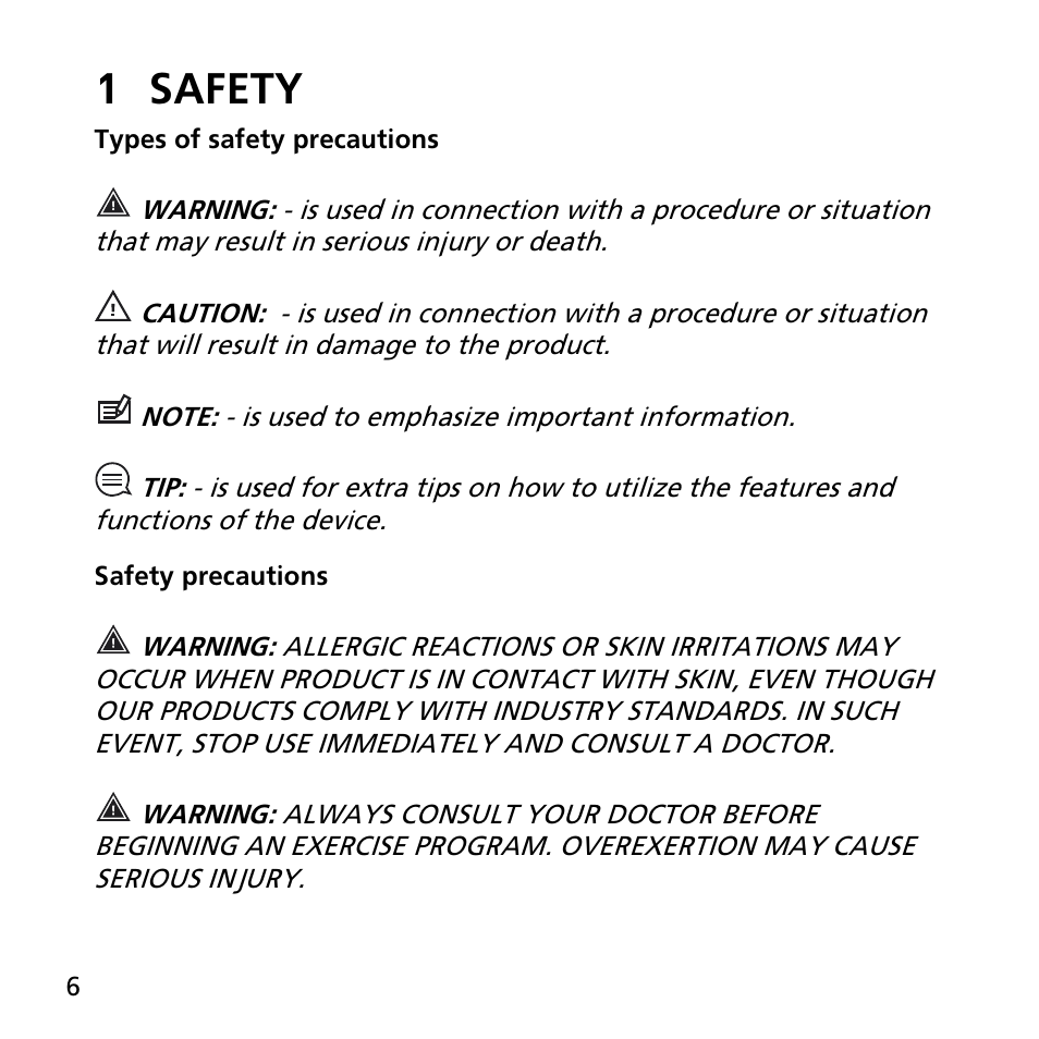 1 safety | SUUNTO AMBIT2 R User Guide User Manual | Page 6 / 145