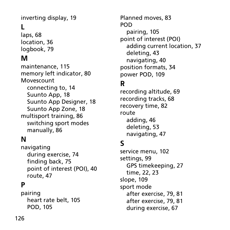 SUUNTO AMBIT2 S User Guide User Manual | Page 126 / 128