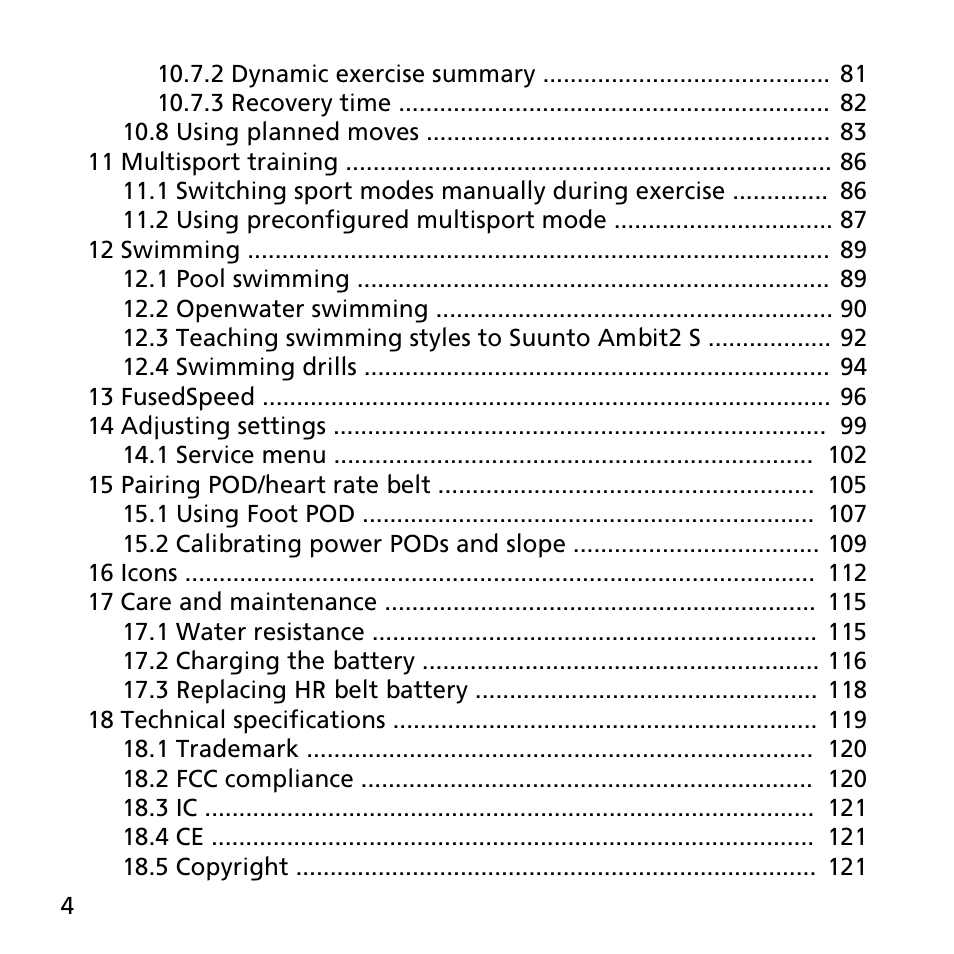 SUUNTO AMBIT2 S User Guide User Manual | Page 4 / 128