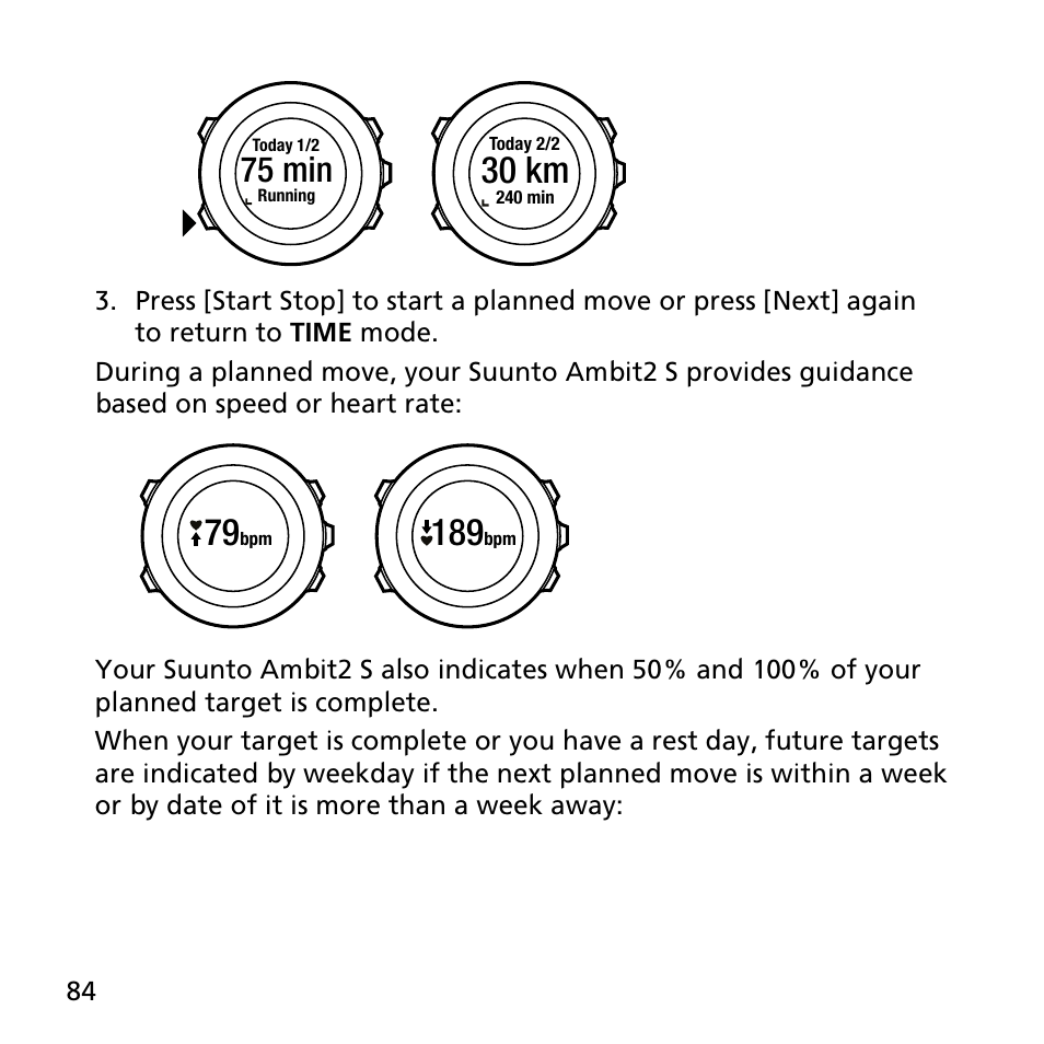 30 km, 75 min | SUUNTO AMBIT2 S User Guide User Manual | Page 84 / 128