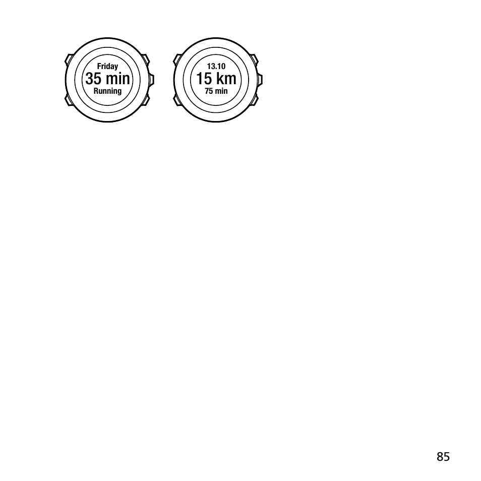 15 km, 35 min | SUUNTO AMBIT2 S User Guide User Manual | Page 85 / 128