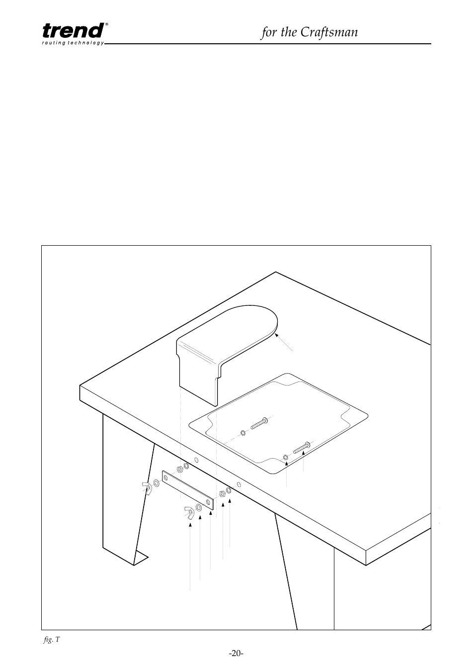 Assembly of profiling top guard, Router table for the craftsman | Craftsman CRT/A User Manual | Page 21 / 35