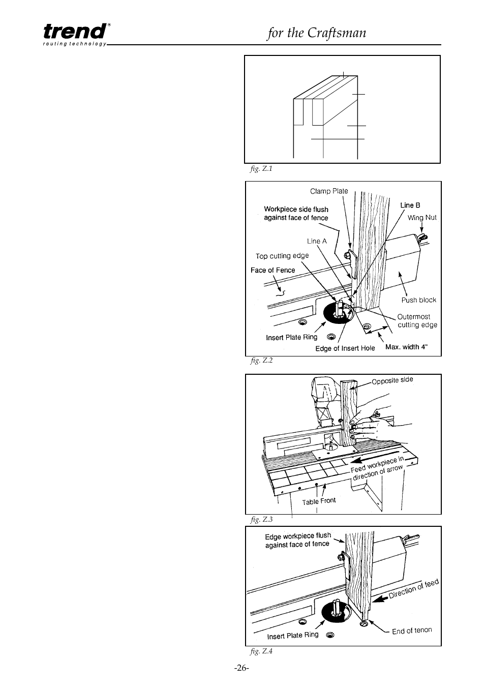 End cutting with the tenon push block, Router table for the craftsman | Craftsman CRT/A User Manual | Page 27 / 35