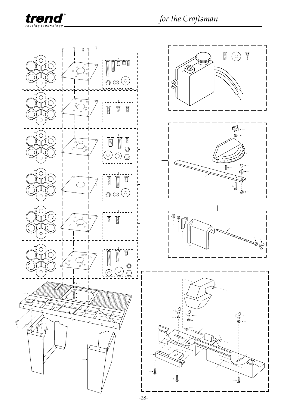 Spare parts diagram, Router table for the craftsman | Craftsman CRT/A User Manual | Page 28 / 35