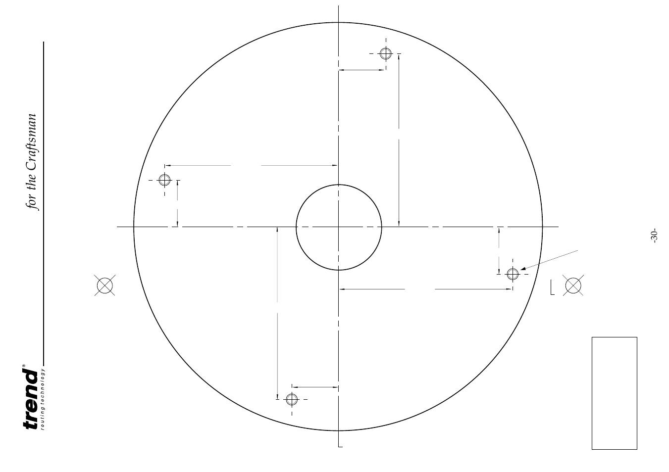 Appendix, Plan for base of hitachi tr12, Router t able for the craftsman | Craftsman CRT/A User Manual | Page 30 / 35