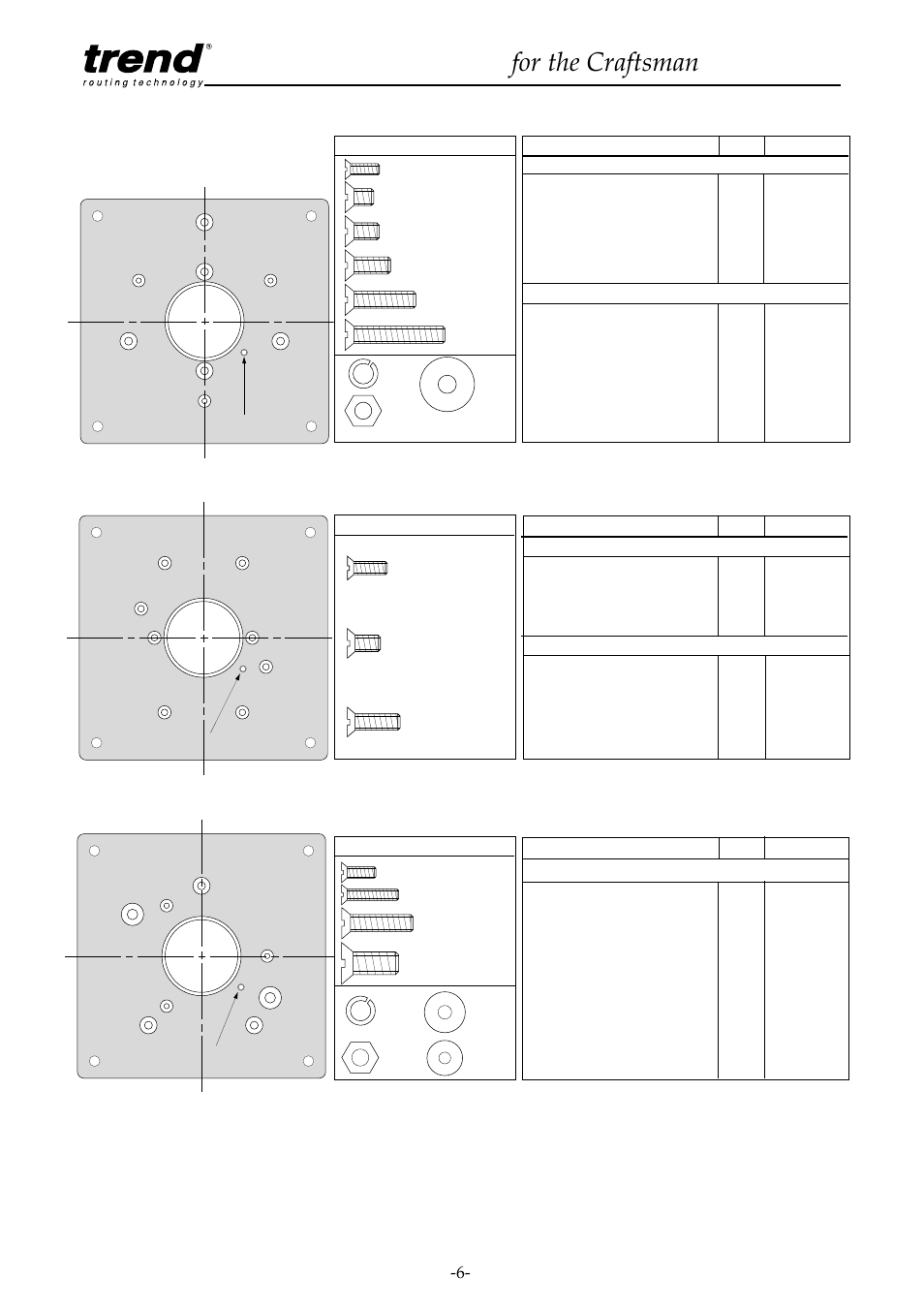 Router table for the craftsman, Crt/plate a, Crt/plate c | Crt/plate b | Craftsman CRT/A User Manual | Page 7 / 35