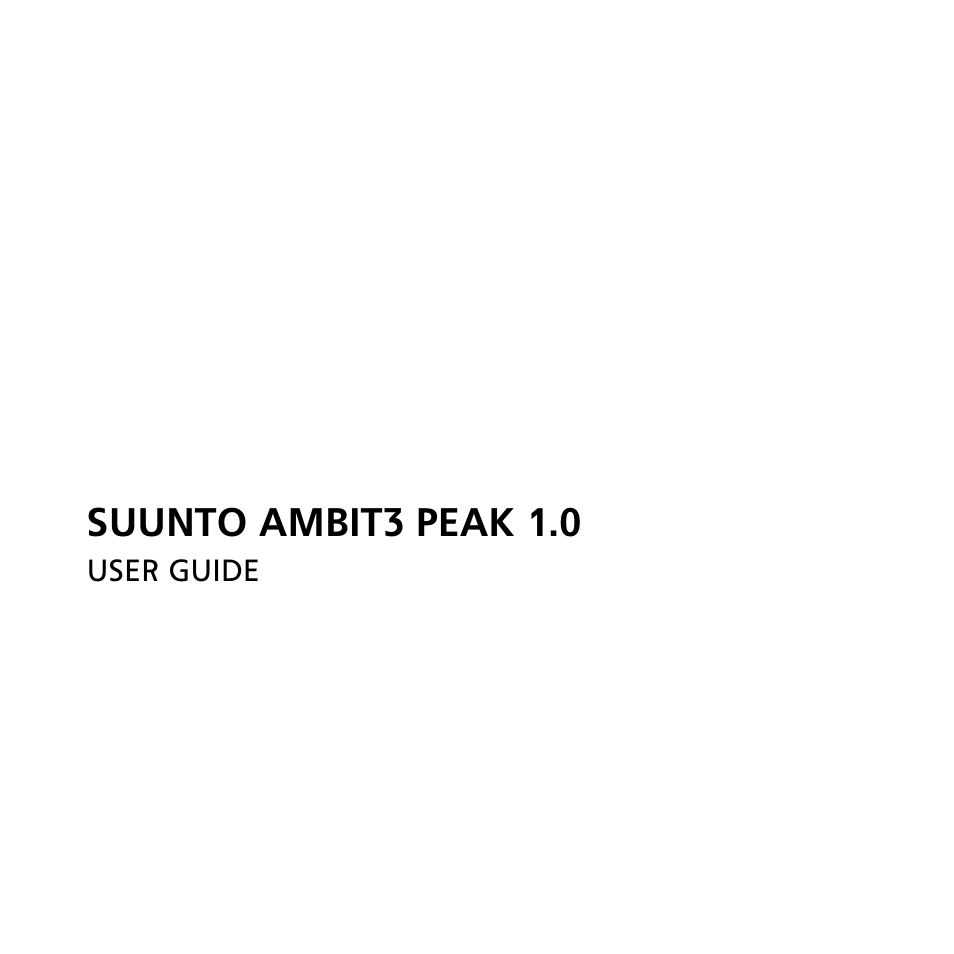 SUUNTO AMBIT3 PEAK User Manual | 127 pages