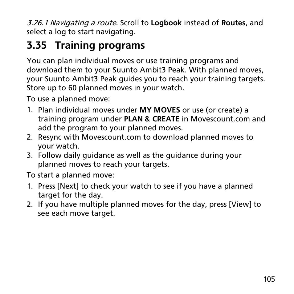 35 training programs | SUUNTO AMBIT3 PEAK User Manual | Page 105 / 127